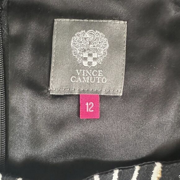 Vince Camuto Animal Zebra Print Sheath Dress Size 12 Career Cotton Spandex Blend - Picture 6 of 9